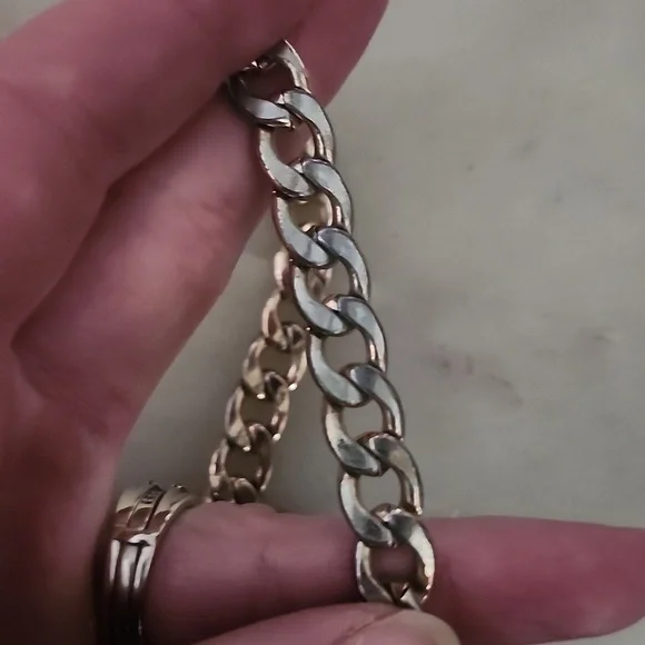 Heart Lock and Key Gold Tone Chain Pendant Necklace - Picture 9 of 16